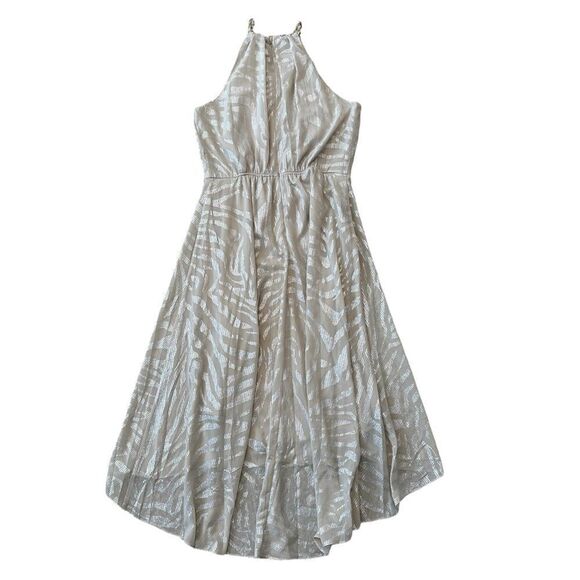 White House Black Market Zebra Burnout Halter Dress Size 6 - Picture 4 of 10